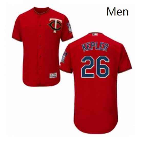 Mens Majestic Minnesota Twins 26 Max Kepler Scarlet Flexbase Authentic Collection MLB Jersey